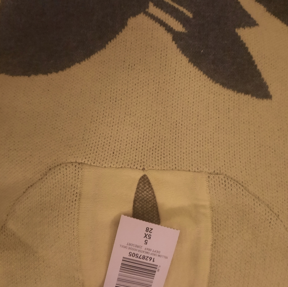 Torrid Yellow Crop Luxe Cozy Heart Sweater Hoodie - Picture 11 of 11